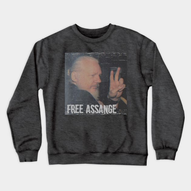 Free Julian Assange Crewneck Sweatshirt by The Libertarian Frontier 